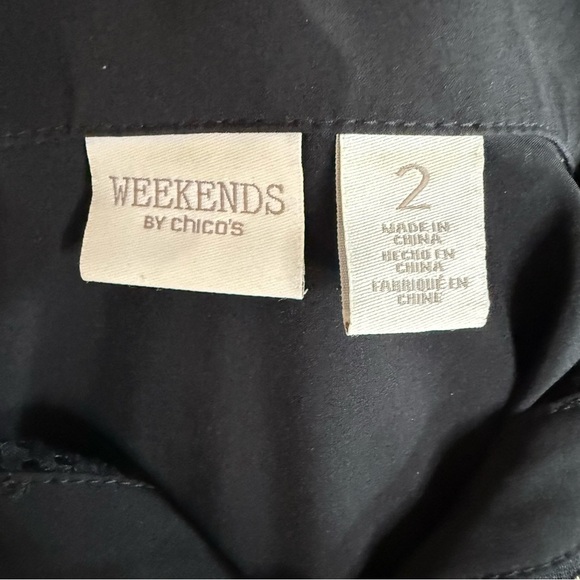 Weekends by Chico’s Mesh Vest Zip Front Casual Black Women’s Sz 10 (Chico’s 1.5) - Picture 10 of 10